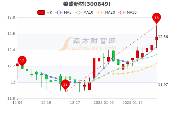 1月20日锦盛新材早盘报12.56元，股票市盈率是多少？