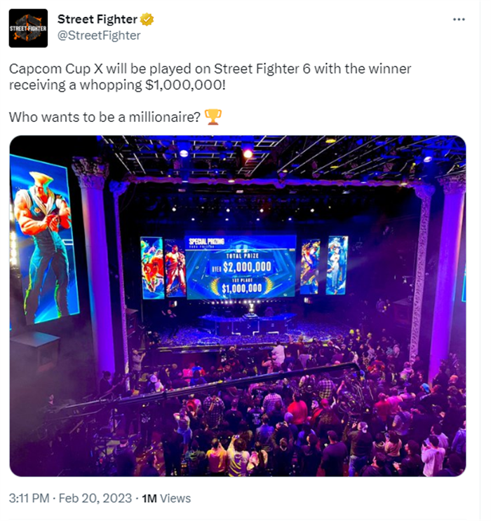 《街霸6》领衔 Capcom Pro Tour2023奖池达200万美元
