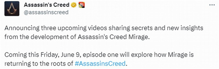 育碧将发布《刺客信条：幻景》三个幕后视频